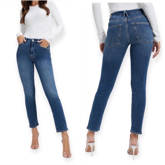 Good American Good Classic Slim Straight Jeans,  Size 4/27 NWT‎ - Picture 2 of 13